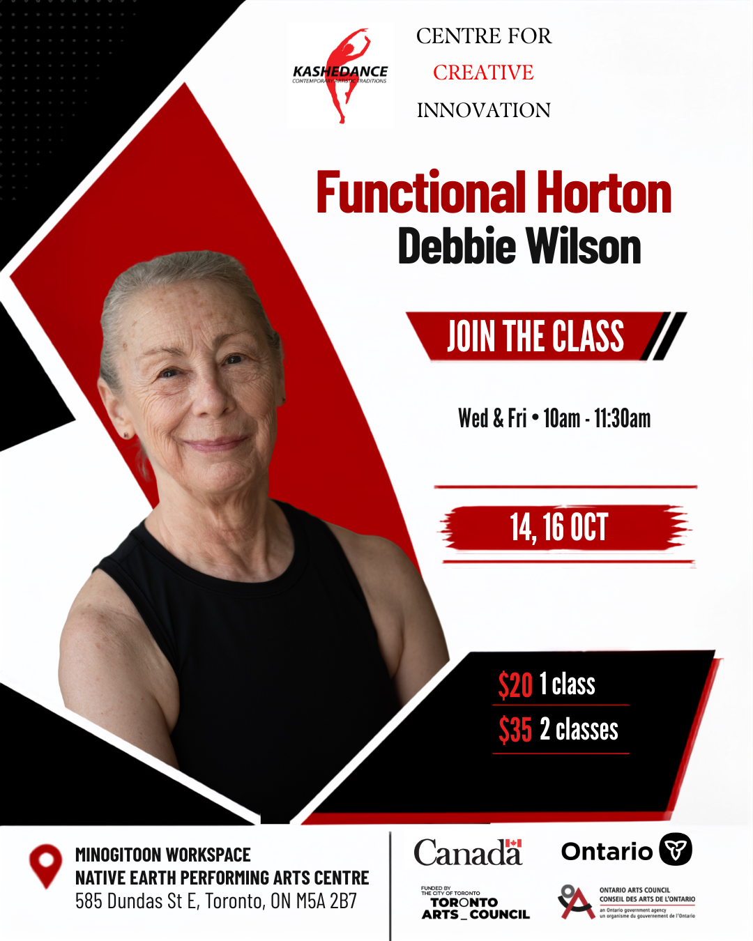 KasheDance Functional Horton poster with Debbie Wilson; see details for venue information.
